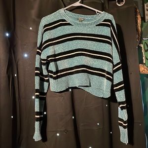 Super soft striped crop sweater NWOT